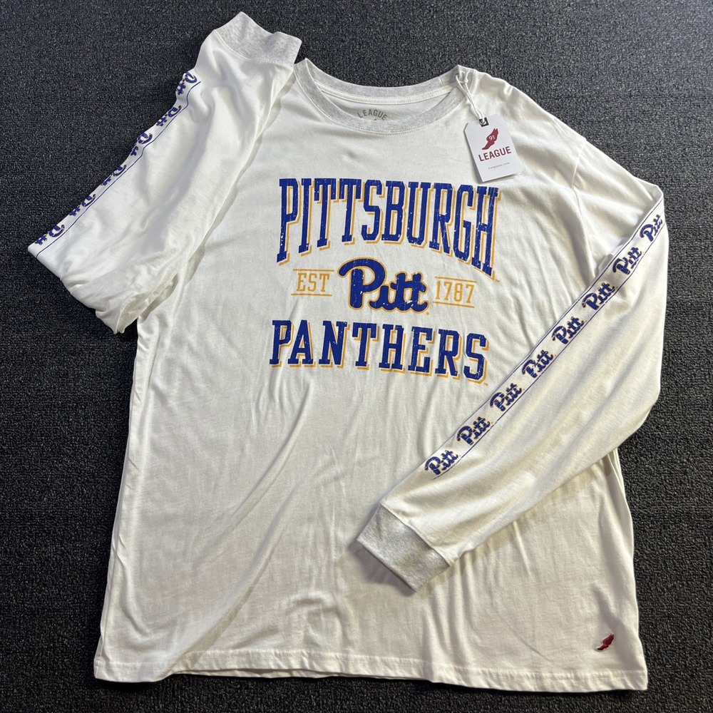 Pittsburgh‎ Panthers Shirt Mens 2XL White/Blue League 91 Long Sleeve